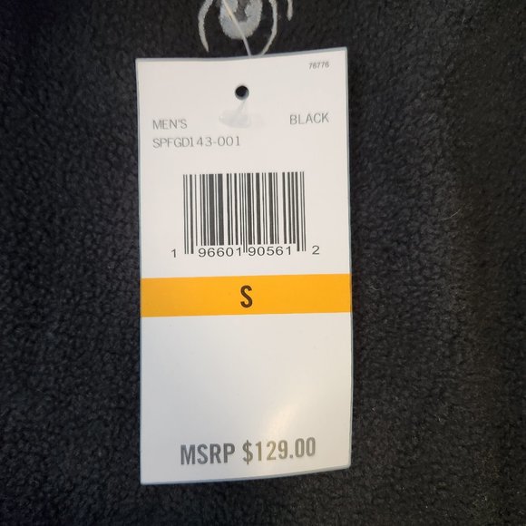 Spyder Fleece Jacket Mens Small Black - Picture 3 of 4